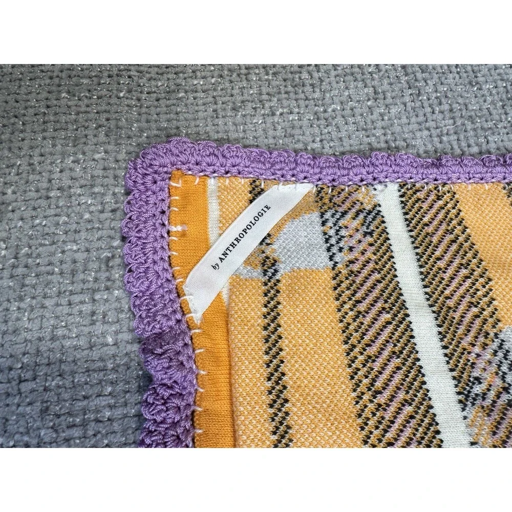 By Anthropologie Knit Baby Blanket Fox‎ Print 42x33